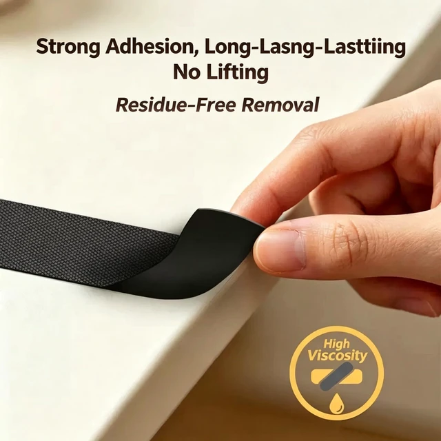 Alt view image 6 of 7 - Black Rubber Grip Tape 1 Inch, 16.5Ft, Non-Abrasive Waterproof Anti Slip Tape, Strong Adhesive Non Slip Tape for Handles, Cushion Pad for Indoor & Outdoor, Making Surfaces Safer