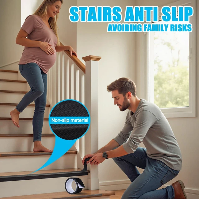 Alt view image 3 of 7 - Black Rubber Grip Anti Slip Tape(1" x 10 FT),Heavy Duty Waterproof Non-Abrasive Tape Cushion Pad for Indoor & Outdoor,Making Handles or Contact Surfaces Safer