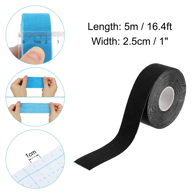 Alt view image 2 of 7 - 16.4ft x 1 Inch Aerial Hoop Tape, Athletic Tape Adhesive Non-Slip Grip Tape Yoga Rig Sports Tape for Wrapping Exercises Gymnastics, Black