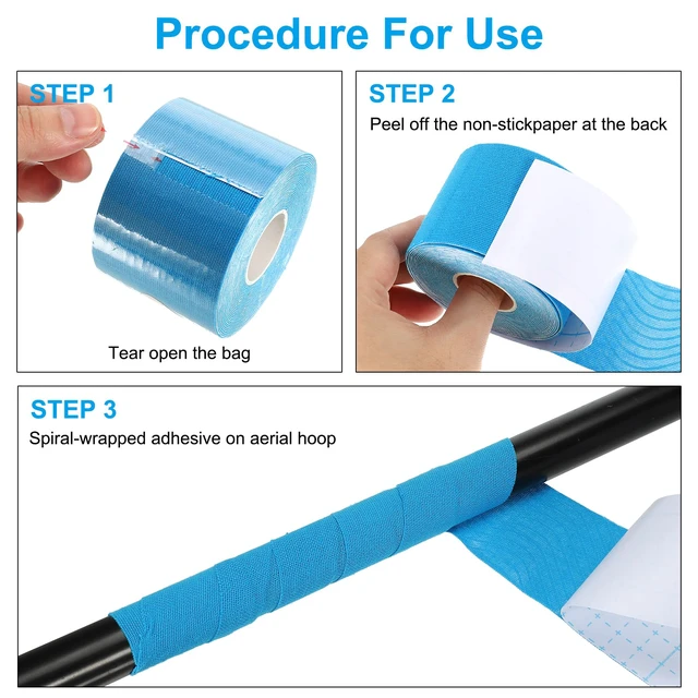Alt view image 6 of 7 - 16.4ft x 1 Inch Aerial Hoop Tape, Athletic Tape Adhesive Non-Slip Grip Tape Yoga Rig Sports Tape for Wrapping Exercises Gymnastics, Black