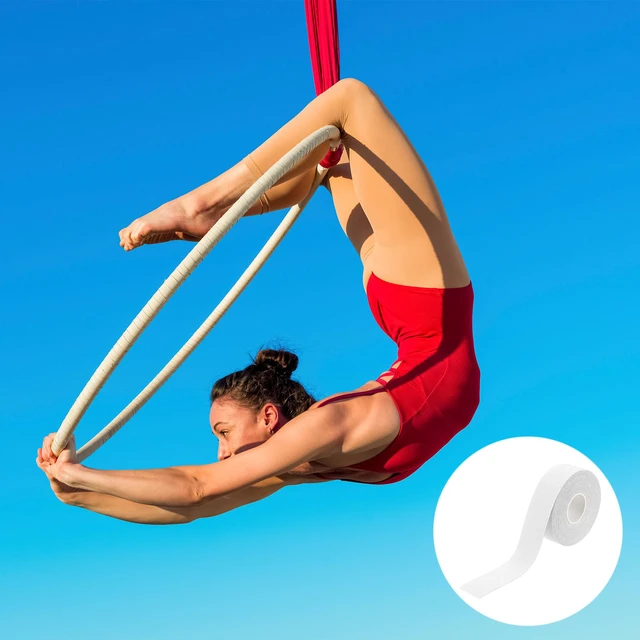 Alt view image 5 of 7 - 16.4ft x 1 Inch Aerial Hoop Tape, Athletic Tape Adhesive Non-Slip Grip Tape Yoga Rig Sports Tape for Wrapping Exercises Gymnastics, Black