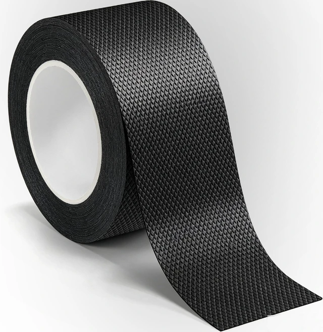 Main image of Black Rubber Grip Tape 2 Inch, 16.5Ft, Non-Abrasive Waterproof Anti Slip Tape, Strong Adhesive Non Slip Tape for Handles, Cushion Pad for Indoor & Outdoor, Making Surfaces Safer