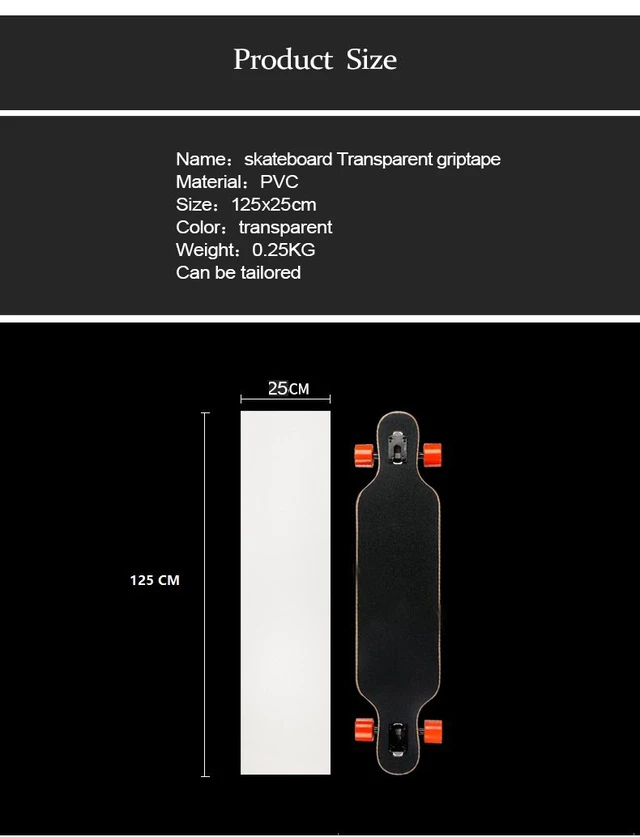 Alt view image 2 of 4 - 11" x 50" Clear Skateboard Grip Tape (125x27cm) | Waterproof, Anti Slip Bubble Free, Transparent, For Scooter Longboard Rollerboard Stairs Pedal Wheelchair Step