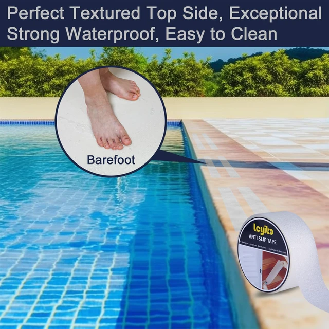 Alt view image 4 of 6 - Anti Slip Tape Clear Waterproof Outdoor/Indoor, 2" x 42Ft Non Slip Traction Grip Tape for Bathtubs, Boats, Stairs, Pools, Transparent, Soft, Comfortable for Bare Feet (2" X 42')