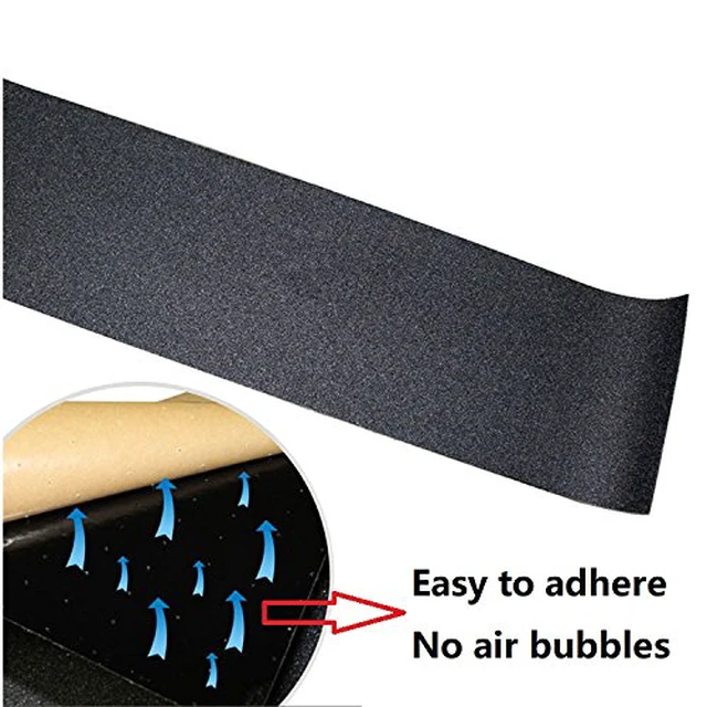 Alt view image 3 of 6 - 10.6" x 43.3" Black Skateboard Grip Tape Sheet (110x27cm) | Bubble Free, Waterproof, for Scooter Longboard Griptape, Sandpaper for Rollerboard Stairs Pedal Wheelchair Steps