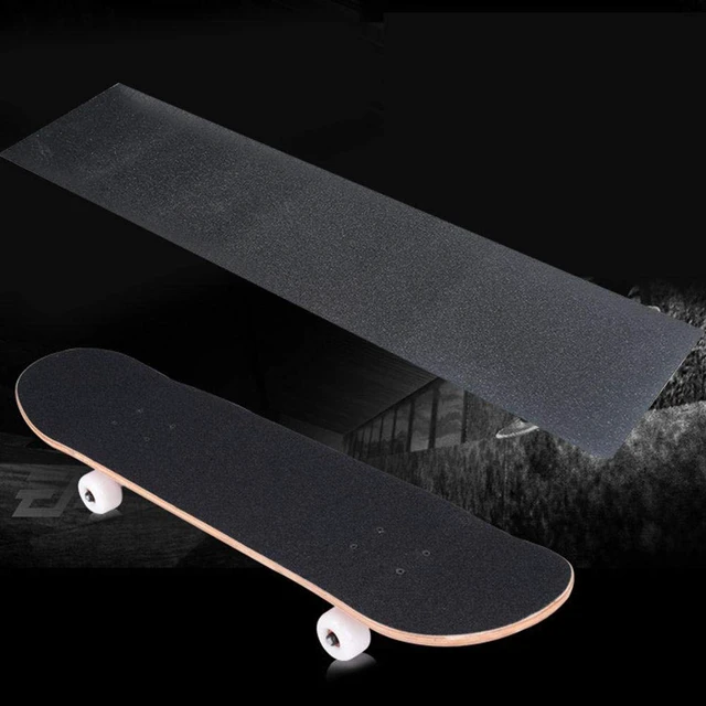 Alt view image 5 of 6 - 10.6" x 43.3" Black Skateboard Grip Tape Sheet (110x27cm) | Bubble Free, Waterproof, for Scooter Longboard Griptape, Sandpaper for Rollerboard Stairs Pedal Wheelchair Steps