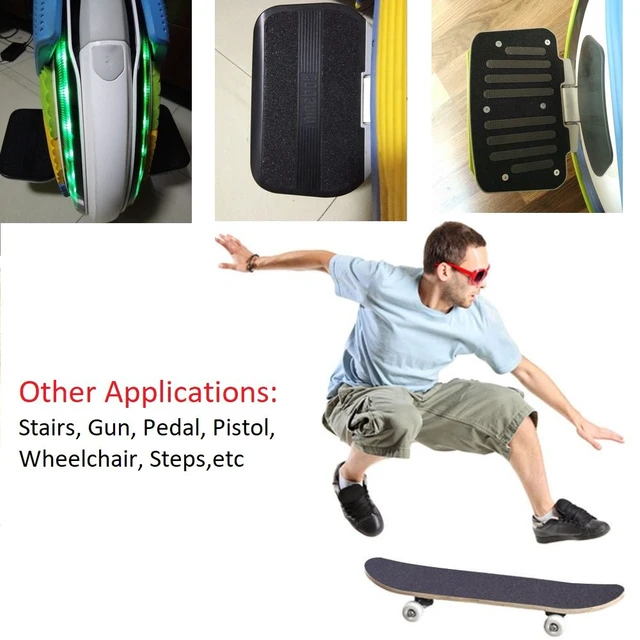 Alt view image 6 of 6 - 10.6" x 43.3" Black Skateboard Grip Tape Sheet (110x27cm) | Bubble Free, Waterproof, for Scooter Longboard Griptape, Sandpaper for Rollerboard Stairs Pedal Wheelchair Steps