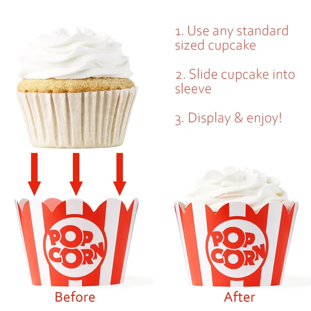 Alt view image 3 of 7 - Popcorn Cupcake Wrappers & Holders, 48 Count