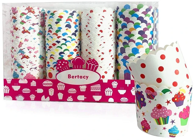 Main image of 100-Pack Disposable Wrappers Large Paper Cake Baking Cup Cupcake Muffin Cases Birthday Party Decoration
