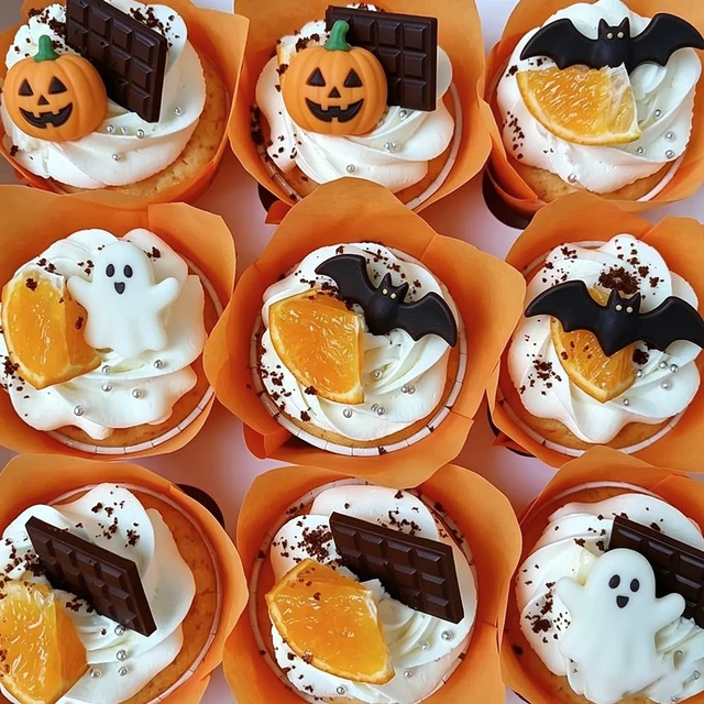 Alt view image 5 of 6 - 200PCS Tulip Cupcake Muffin Liners Greaseproof Paper Baking Cups Cupcake Wrappers for Thanksgiving Birthday Wedding Fall Party Baby Showers Catering (Golden Yellow/Light Orange/Orange/Brown)