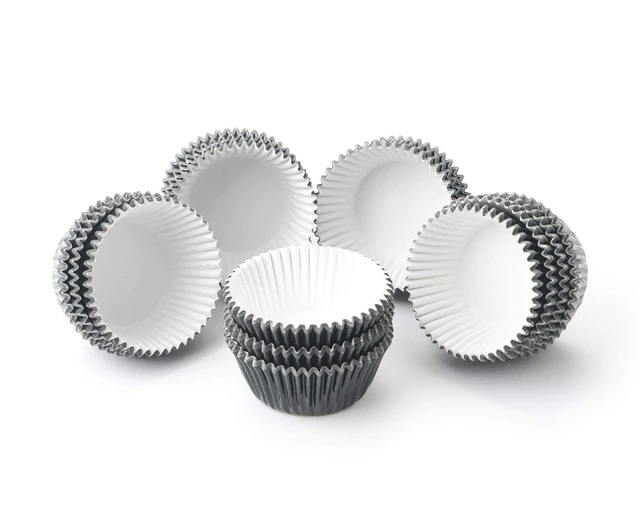 Alt view image 4 of 6 - Mini Black Foil Cupcake Liners Wrappers Metallic Baking Cups for Baby Shower Holiday Party, 300-Count
