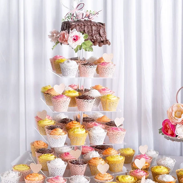 Alt view image 3 of 7 - 150 Pack Cupcake Wrappers, Little Vine Lace Laser Cut Liner, Paper Baking Cups for Wedding Party Birthday Baby Showers Decoration (Gold, White, Pink)