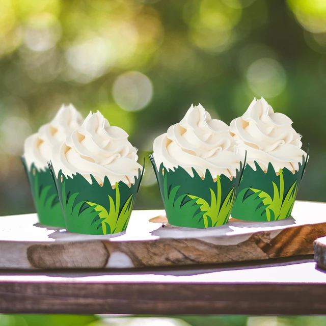 Alt view image 3 of 7 - 36 Pcs Green Grass Cupcake Wrappers Grass Cupcake Liners Decorative Cupcakes Holders for Party Cake Dessert Decoration