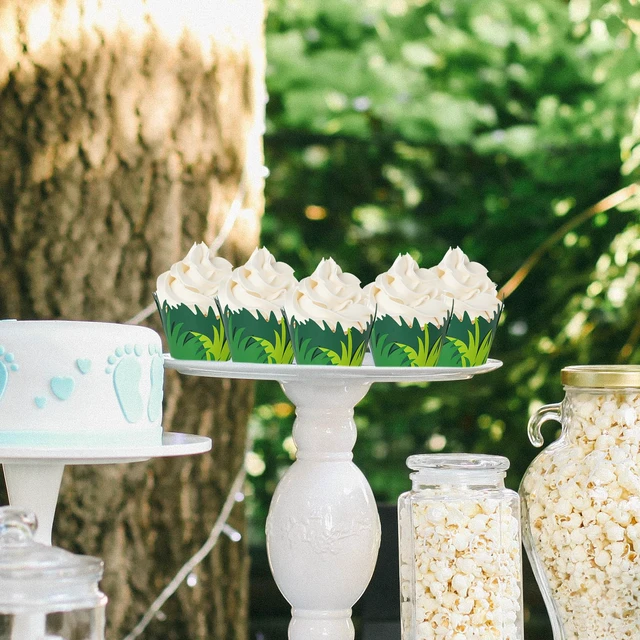 Alt view image 7 of 7 - 36 Pcs Green Grass Cupcake Wrappers Grass Cupcake Liners Decorative Cupcakes Holders for Party Cake Dessert Decoration