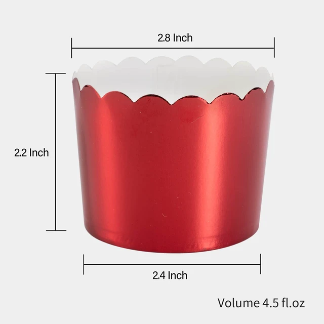 Alt view image 3 of 7 - Paper Baking Cups, 50pcs Cupcake Liners Red Muffin Liners Greaseproof Disposable Bulk Cupcake Wrapper, 6 oz Standard Jumbo Muffin Cups for Halloween Christmas Parties