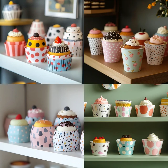Alt view image 5 of 5 - 50Pcs Paper Baking Cups 6oz Greaseproof Disposable Bulk Cupcake Muffins Liners Cases Wrappers for Wedding Birthday Graduation, Stripe Pink