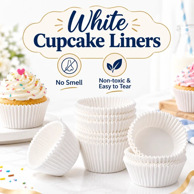 Alt view image 3 of 7 - Mini Cupcake Liners,500 pcs White Mini Muffin Liners for Baking | Mini Cupcake Liners,Mini Muffin Liners,No Smell,Small Cupcake Wrappers,Food-Grade,Greaseproof,Cupcake liners for Party
