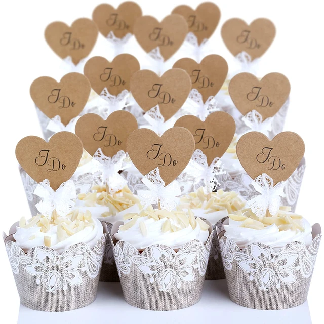 Alt view image 6 of 7 - Birch & Burlap Cupcake Wrappers, 48 Count - Weddings
