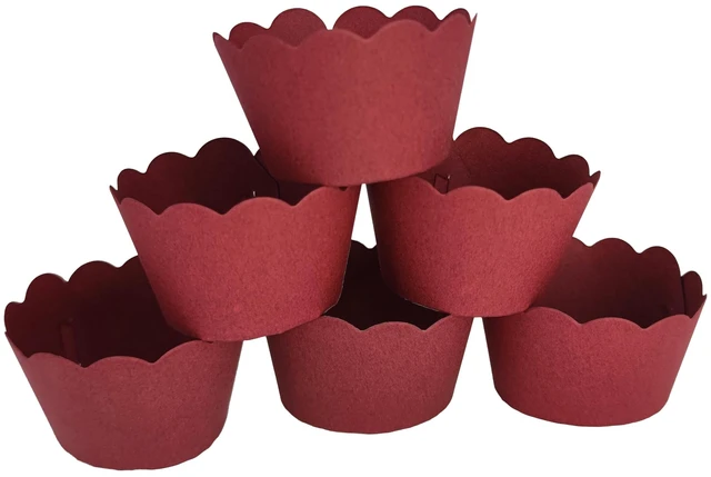 Main image of Burgundy Cupcake Liner for Wine Red Engagement Bridal-Shower Anniversary Birthday Graduation Wedding Table Decorations Pack of 60