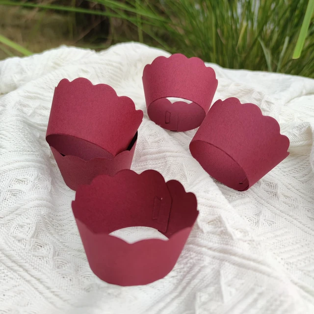 Alt view image 3 of 7 - Burgundy Cupcake Liner for Wine Red Engagement Bridal-Shower Anniversary Birthday Graduation Wedding Table Decorations Pack of 60
