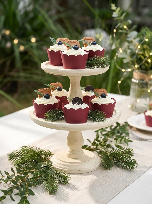 Alt view image 4 of 7 - Burgundy Cupcake Liner for Wine Red Engagement Bridal-Shower Anniversary Birthday Graduation Wedding Table Decorations Pack of 60