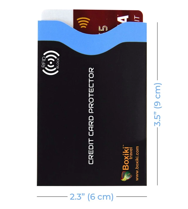 Alt view image 3 of 7 - RFID Blocking Sleeves, Set with Color Coding | Identity Theft Prevention RFID Blocking Envelopes Set of 12 Credit Card Sleeves (Navy Blue)
