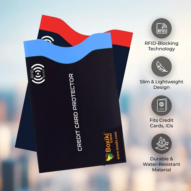 Alt view image 2 of 7 - RFID Blocking Sleeves, Set with Color Coding | Identity Theft Prevention RFID Blocking Envelopes Set of 12 Credit Card Sleeves (Navy Blue)