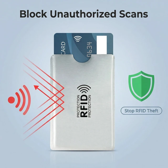 Alt view image 7 of 7 - RFID Blocking Sleeves (8 Pack) | Secure Credit Card Protector & ID Shield | Waterproof, 4 Colors