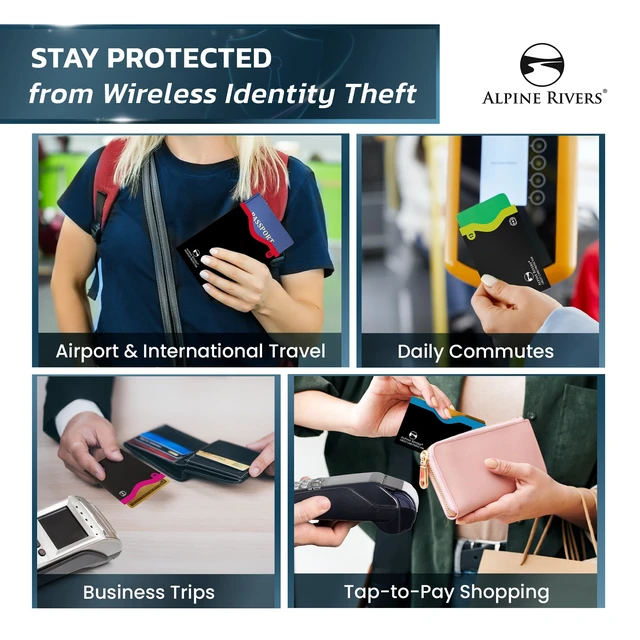 Alt view image 6 of 6 - RFID Blocking Sleeves, Credit Card Protector, Passport Sleeve | 18-piece: 14 color-coded numbered sleeves, fits debit, ID cards; 7 top, 7 side; 4 passport; 13.56 MHz NFC blocker