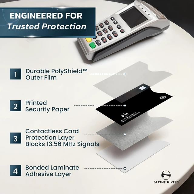 Alt view image 4 of 6 - RFID Blocking Sleeves, Credit Card Protector, Passport Sleeve | 18-piece: 14 black card protector sleeves, fits debit, ID cards, all top-load; 4 passport; 13.56 MHz NFC blocker
