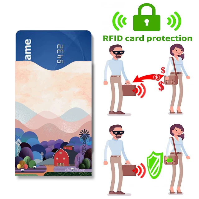 Alt view image 6 of 6 - 8 RFID Blocking Sleeves, Unique Designs and Arts in Purple, Anti-Theft Credit Card Holder, Credit Card Protector, Easy to Recognize, Sturdy and Perfect size for cards