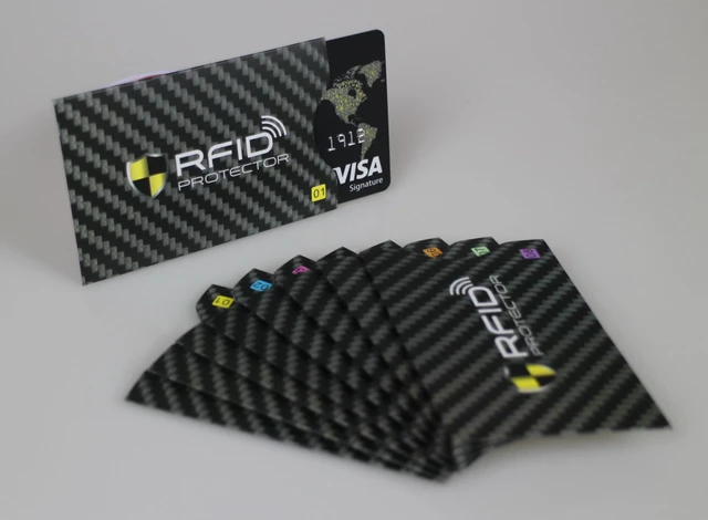 Alt view image 7 of 7 - Set of 8 RFID Blocking Sleeves 8 Credit Card Protector Holders Identity Theft Protection Secure Sleeves for Men & Women Smart Slim Design Fits Wallet/Purse (Black)