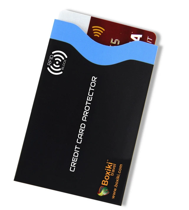 Alt view image 4 of 6 - RFID Blocking Sleeves, Set with Color Coding, Navy Blue, Unisex Wallet, Protects Credit Cards and Passports