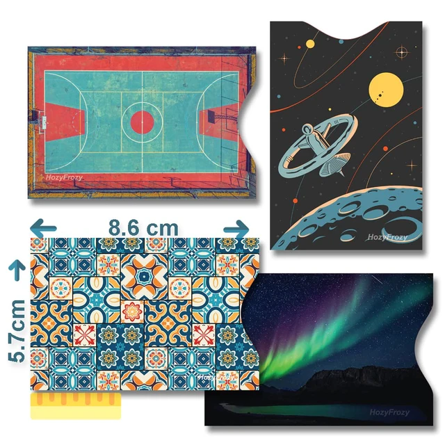 Alt view image 2 of 6 - 8 RFID Blocking Sleeves, Anti-Theft Credit Card Holder, Credit Card Protector, Easy to Recognize, Different Designs and Arts, Sturdy and Perfect size for cards