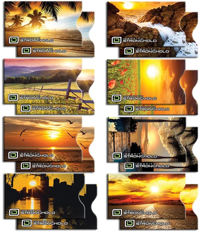 Main image of RFID Blocking Credit Card Sleeve Protectors USA Made Slim Wallet Inserts for Credit Cards, Debit Cards & ID Protection (16, Sunset - 16 Pack)