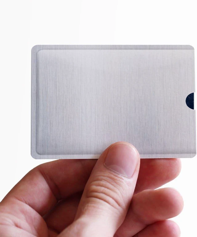 Alt view image 4 of 7 - RFID Blocking Sleeve Anti Theft 4 Credit Card & 2 Passport Holder Wallet Pocket
