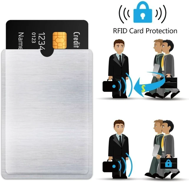Alt view image 7 of 7 - RFID Blocking Sleeve Anti Theft 4 Credit Card & 2 Passport Holder Wallet Pocket
