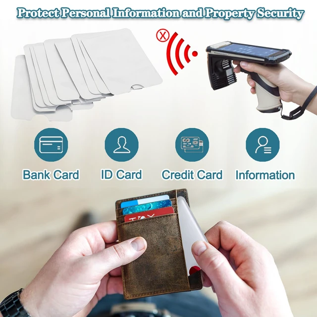 Alt view image 5 of 6 - RFID Blocking Sleeves - 10 Regular + 1 Laser Color, Secure Credit & ID Card Holder, Identity Theft Protection