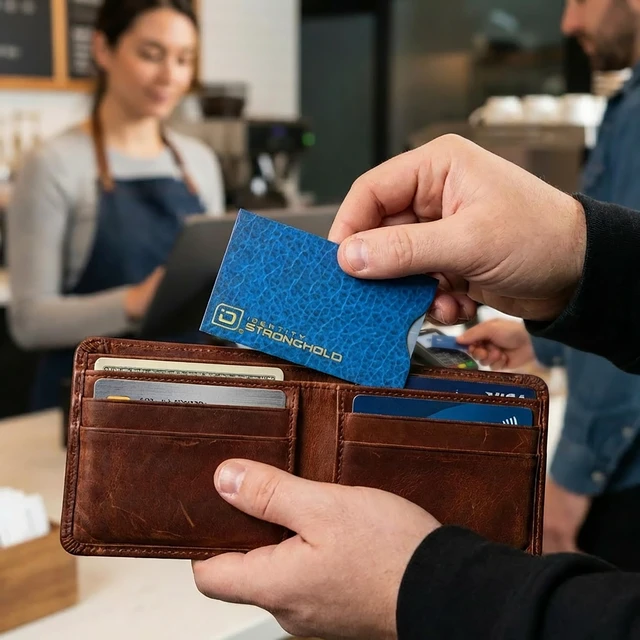 Alt view image 6 of 6 - RFID Blocking Credit Card Sleeve Protectors USA Made Slim Wallet Inserts for Credit Cards, Debit Cards & ID Protection (16, Leather Look)