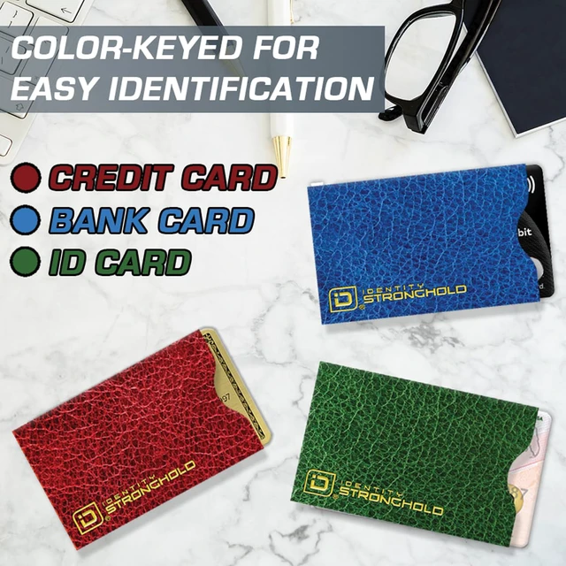 Alt view image 5 of 6 - RFID Blocking Credit Card Sleeve Protectors USA Made Slim Wallet Inserts for Credit Cards, Debit Cards & ID Protection (16, Leather Look)