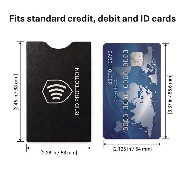Alt view image 2 of 7 - RFID Blocking Sleeves, 8 Pack, Slim Credit Card Holder Protector | NFC Blocker for Cards & ID, Water & Tear Resistant, Fits Wallet, Travel Security & Identity Theft Prevention