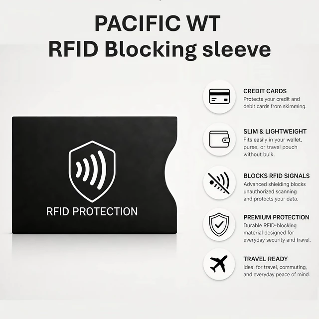 Alt view image 6 of 7 - RFID Blocking Sleeves, 8 Pack, Slim Credit Card Holder Protector | NFC Blocker for Cards & ID, Water & Tear Resistant, Fits Wallet, Travel Security & Identity Theft Prevention