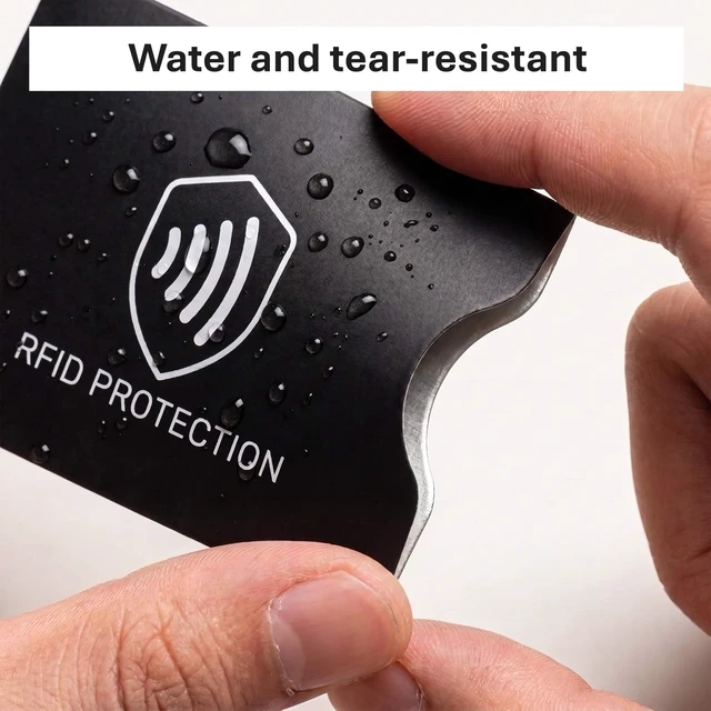 Alt view image 5 of 7 - RFID Blocking Sleeves, 8 Pack, Slim Credit Card Holder Protector | NFC Blocker for Cards & ID, Water & Tear Resistant, Fits Wallet, Travel Security & Identity Theft Prevention