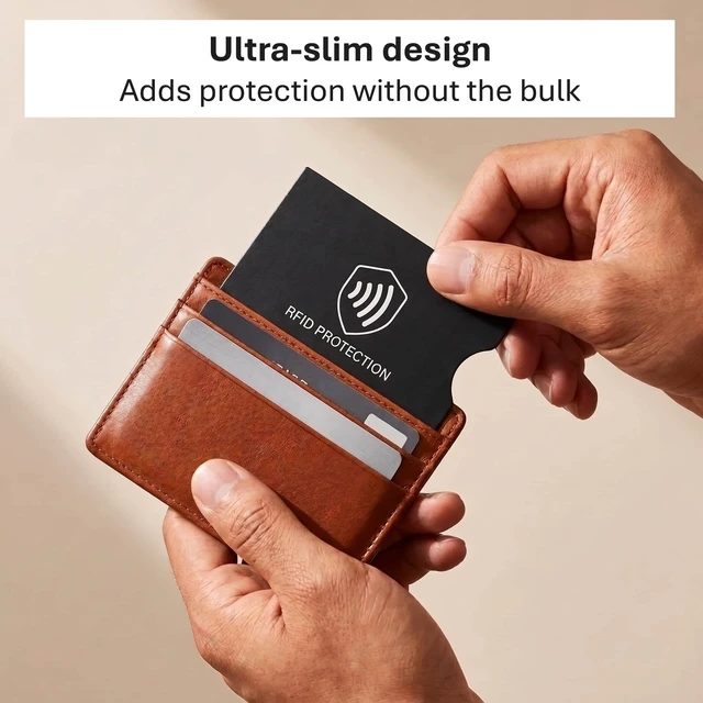 Alt view image 3 of 7 - RFID Blocking Sleeves, 8 Pack, Slim Credit Card Holder Protector | NFC Blocker for Cards & ID, Water & Tear Resistant, Fits Wallet, Travel Security & Identity Theft Prevention