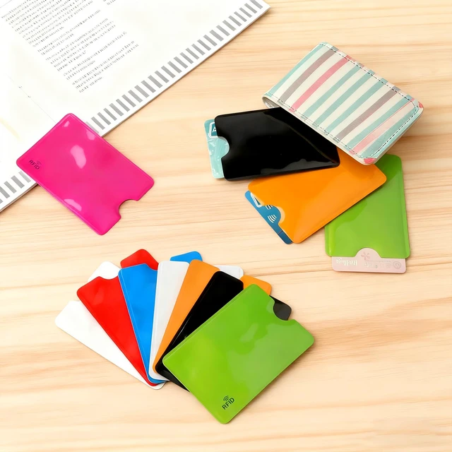 Alt view image 6 of 6 - 24-Pack Travel RFID Blocking Sleeves, Secure Cred Card Protecor Holders | 2.48'' x 3.58'' Multicolor Identity Theft Protection, Waterproof aluminum Foil Slim Design easily into your Wallet