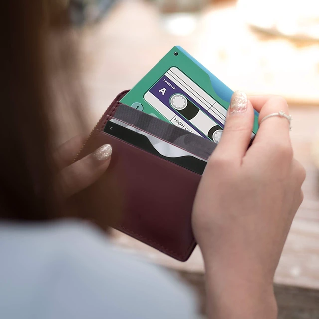 Alt view image 5 of 7 - RFID Blocking Sleeves (19 Pack, 14 Credit Card Sleeves + 5 Passport Sleeves) for Identity Theft Protection, Designed with Cassette Pattern