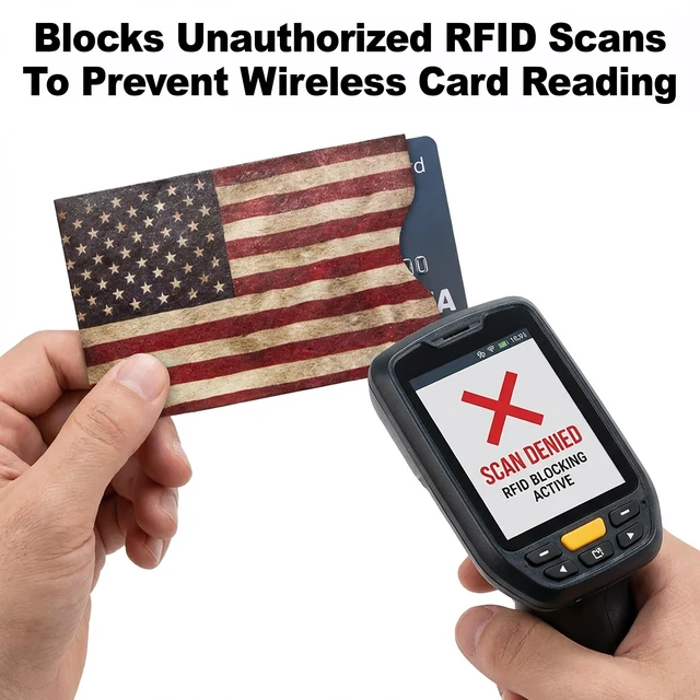Alt view image 4 of 6 - RFID Blocking Credit Card Sleeve Protectors USA Made Slim Wallet Inserts for Credit Cards, Debit Cards & ID Protection (8, Red)