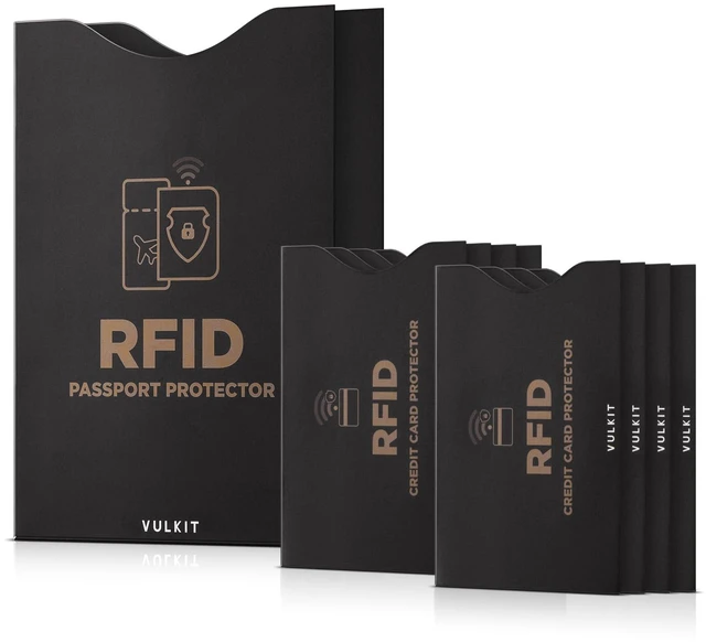 Main image of RFID Blocking Sleeves 8 Pcs Credit Card Holders & 2 Passport Holders, Anti-Theft RFID Blocker Sets Travel Essentials Fits Bags & Purses