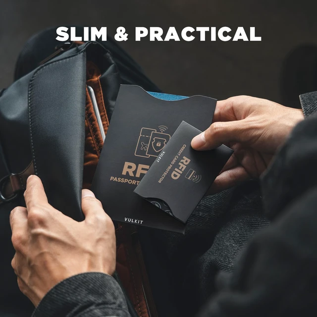 Alt view image 4 of 6 - RFID Blocking Sleeves 8 Pcs Credit Card Holders & 2 Passport Holders, Anti-Theft RFID Blocker Sets Travel Essentials Fits Bags & Purses