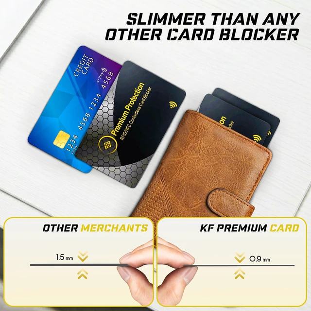 Alt view image 2 of 7 - RFID Blocking Card (2 Pack) - 0.9mm Ultra Thin Debit & Credit Card Protector - One Card Shields Your Whole Wallet - Anti Fraud Contactless NFC Wallet Defender for Travel & Passport